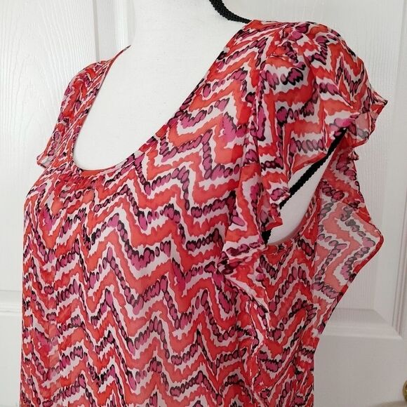 Collective Concepts chevron print blouse S - Picture 2 of 7